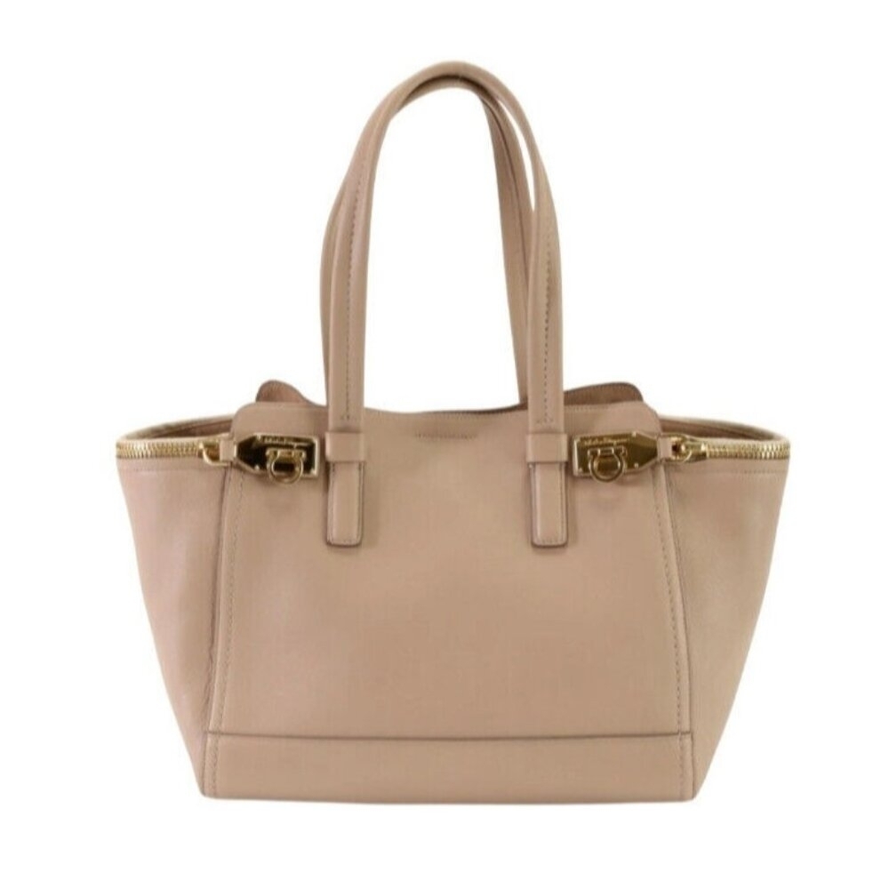 Salvatore Ferragamo Verve Leather BEG  Medium - Picture 2 of 16